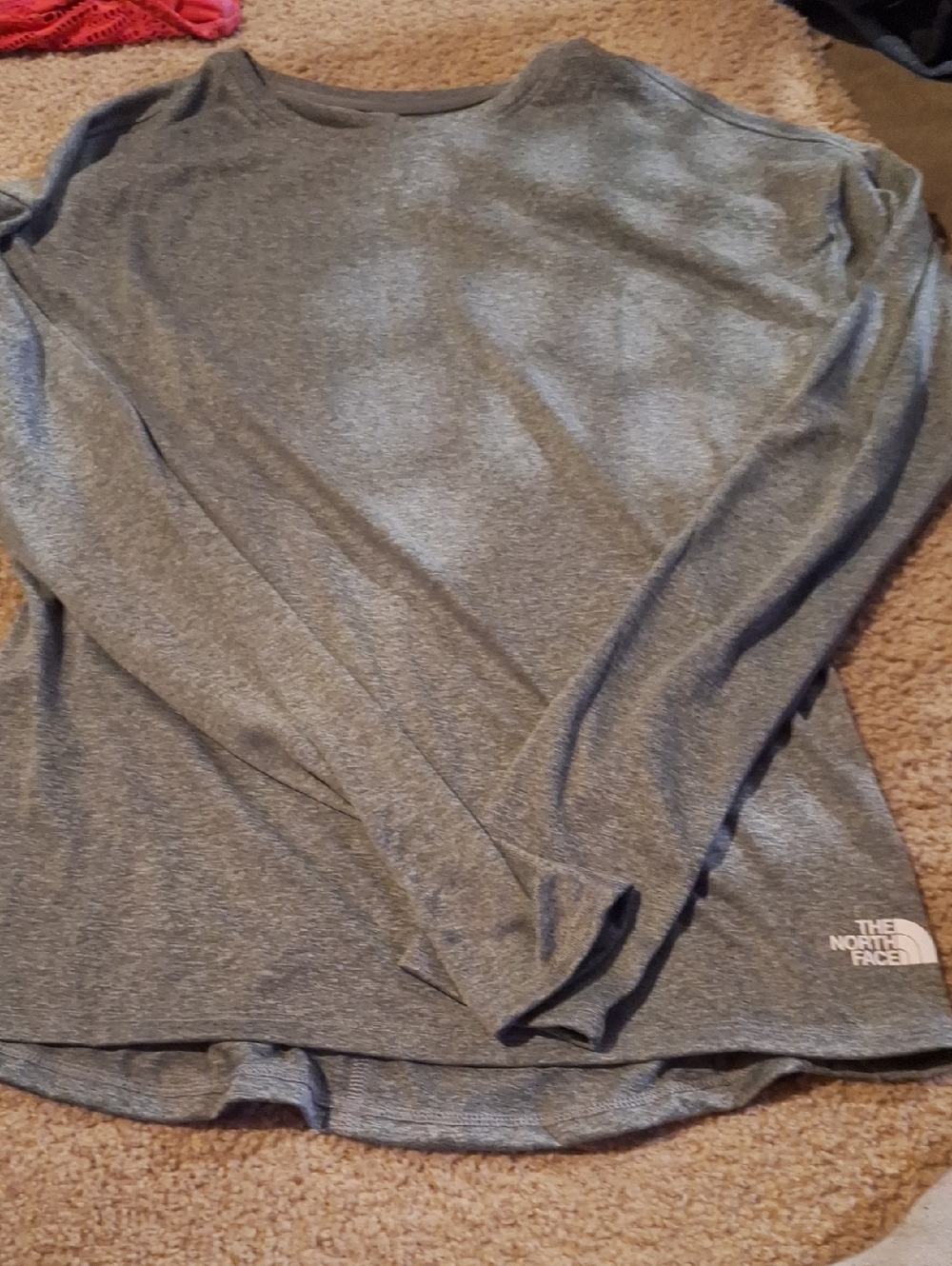 The North Face Heather Gray Long Sleeve Crew